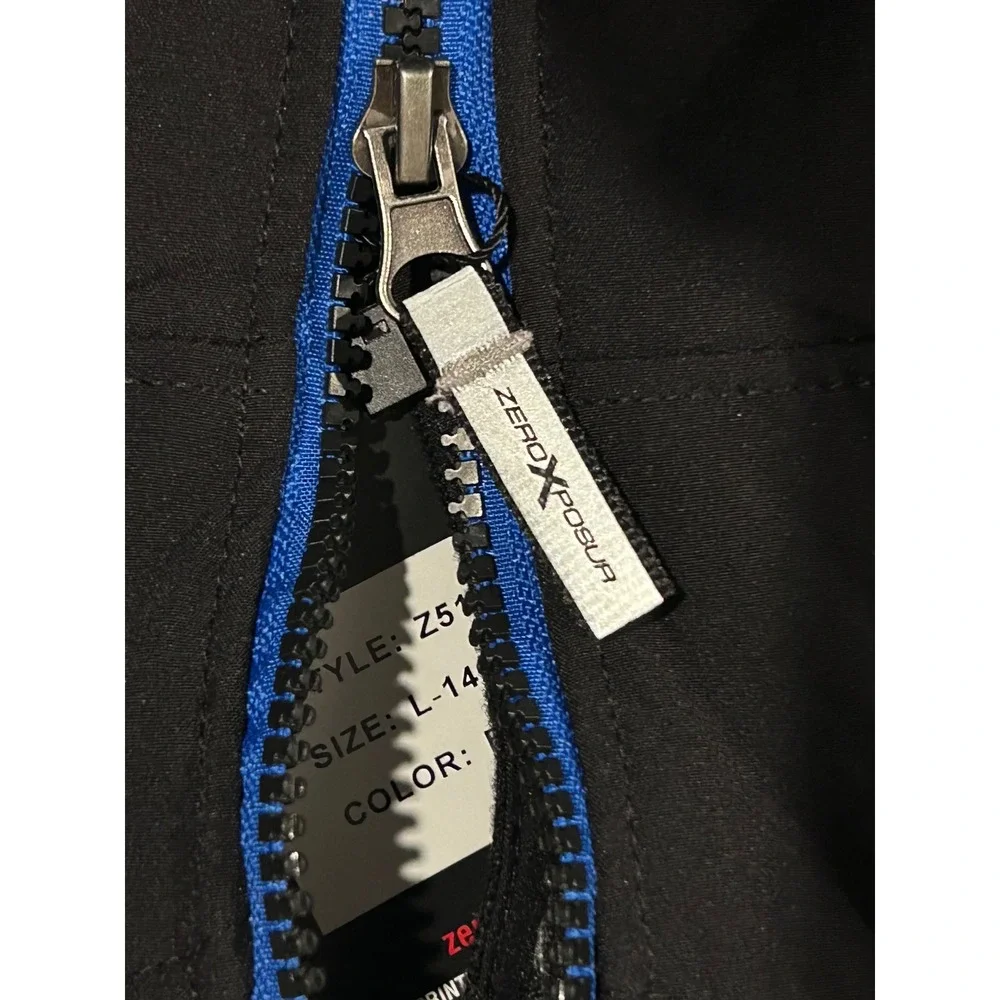 ZeroXposur Softshell Jacket Kids L 14/16 Black NEW Hooded Faux Fur Fleece Z51001